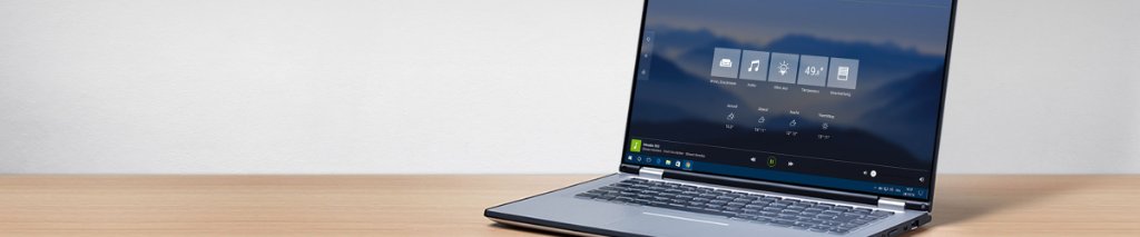 Laptop mit Loxone-App im Raummodus