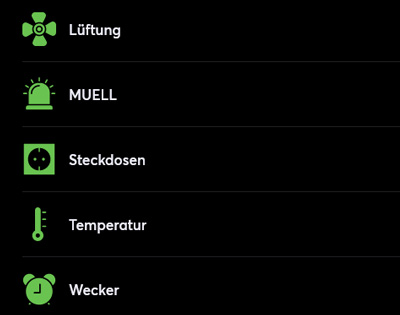 Musterhaus: App mit Steuerelementen Pool, Steckdosen, Temperatur, Tor, Wetter